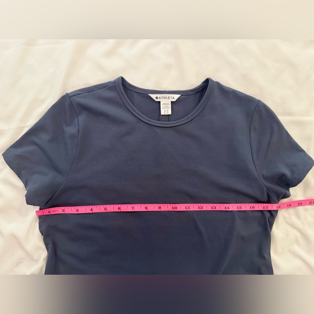 Athleta Essential Tee Dress, Granite Blue, Mini Dress, Size Small - Picture 5 of 10